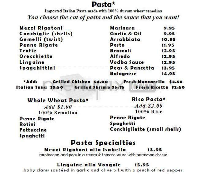 Gasparino's Pasta Joint - New York, NY menu_pic