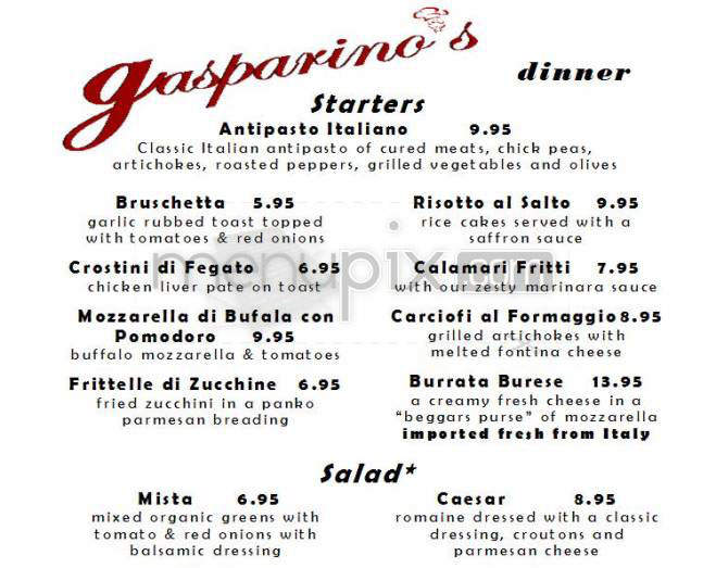 Gasparino's Pasta Joint - New York, NY menu_pic