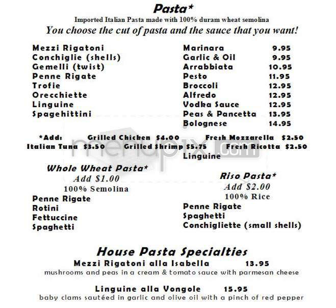 Gasparino's Pasta Joint - New York, NY menu_pic