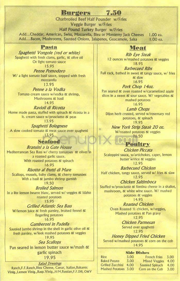 Gate House - New York, NY menu_pic