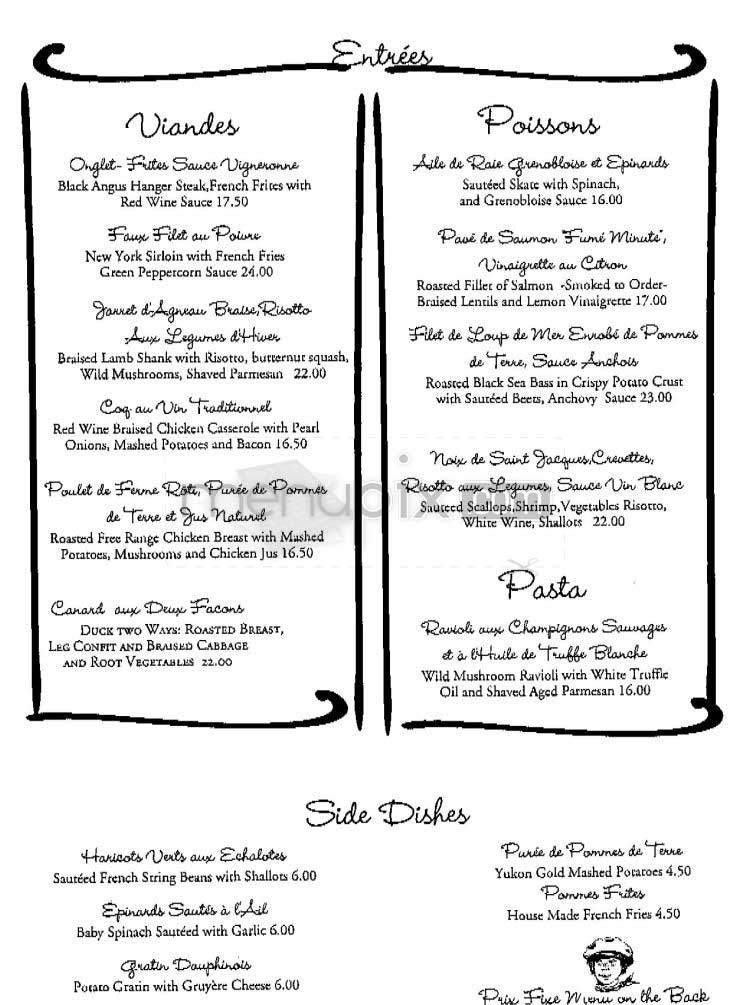 Gavroche - New York, NY menu_pic