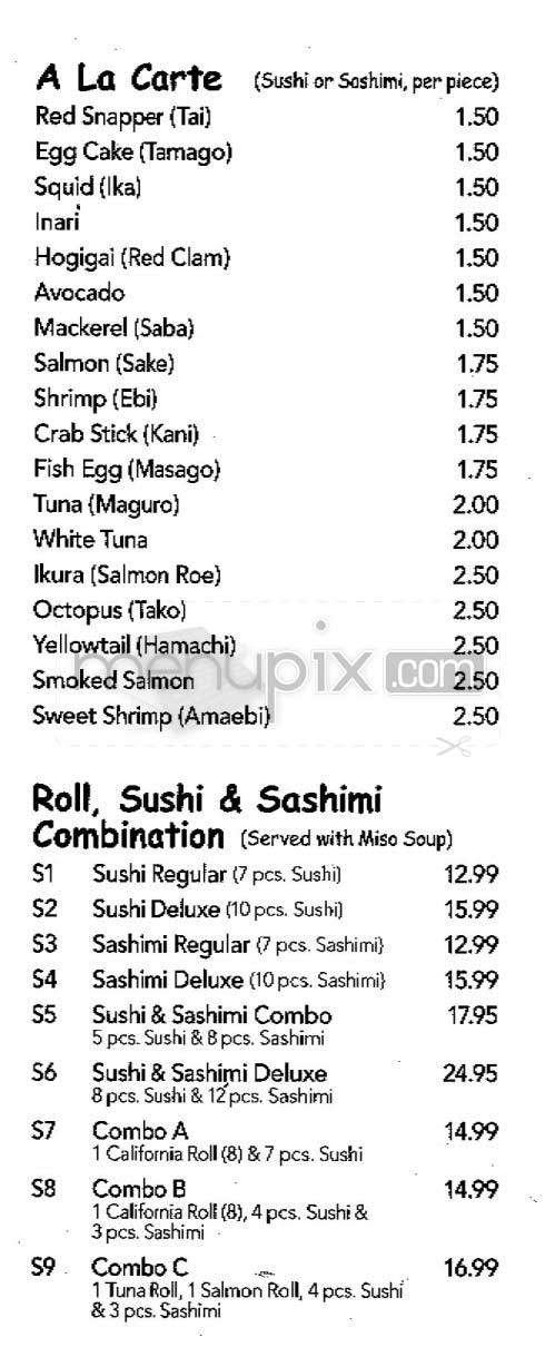Gem Sushi - New York, NY menu_pic