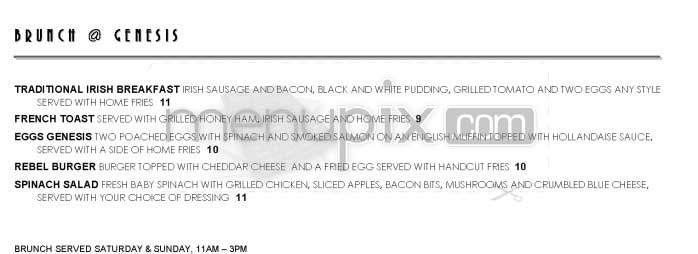 Genesis Bar - New York, NY menu_pic