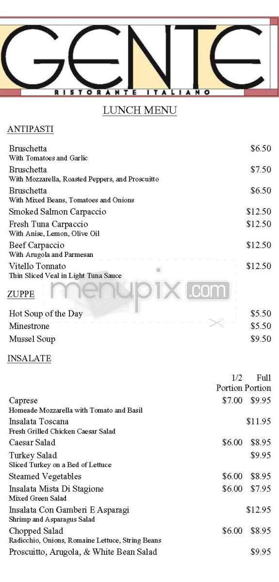 Gente - New York, NY menu_pic