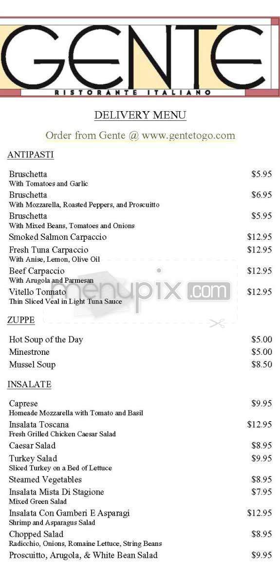 Gente - New York, NY menu_pic