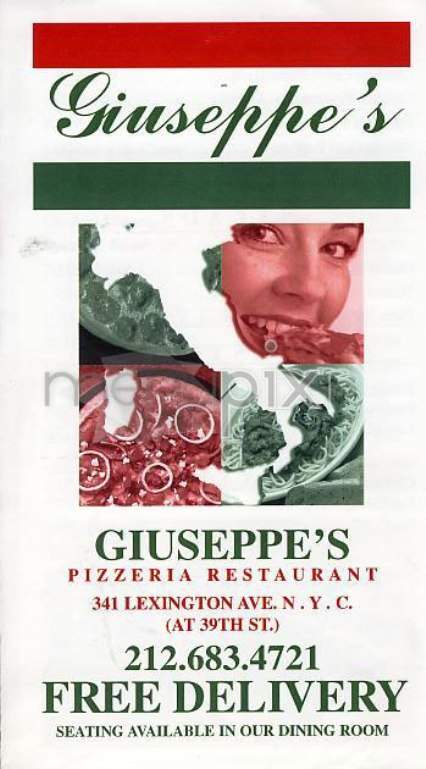 Giuseppe's Pizzeria - New York, NY menu_pic