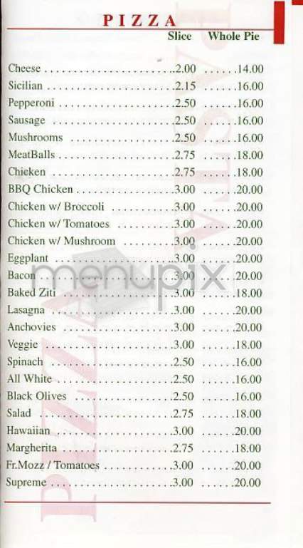 Giuseppe's Pizzeria - New York, NY menu_pic