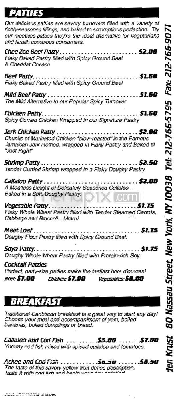 Golden Krust Caribbean Bakery - New York, NY menu_pic