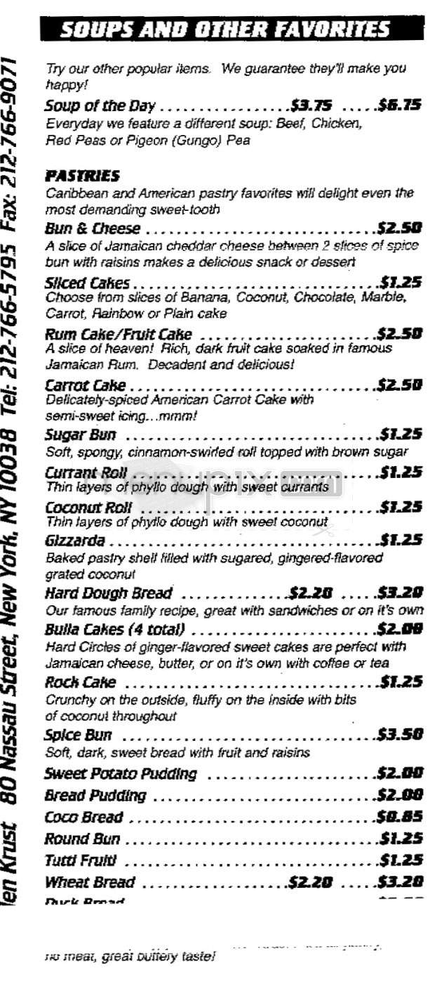 Golden Krust Caribbean Bakery - New York, NY menu_pic