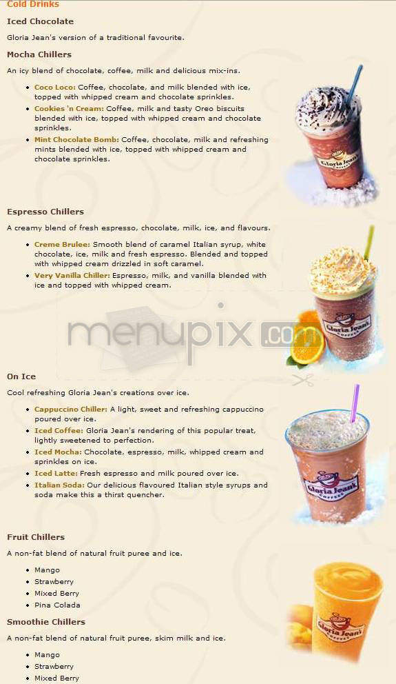 Gloria Jean's Coffee - Jersey City, NJ menu_pic