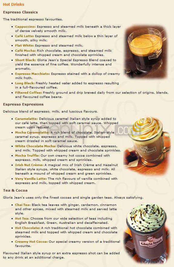 Gloria Jean's Coffee - Jersey City, NJ menu_pic
