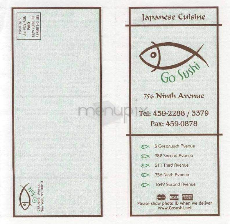 Go Sushi - New York, NY menu_pic