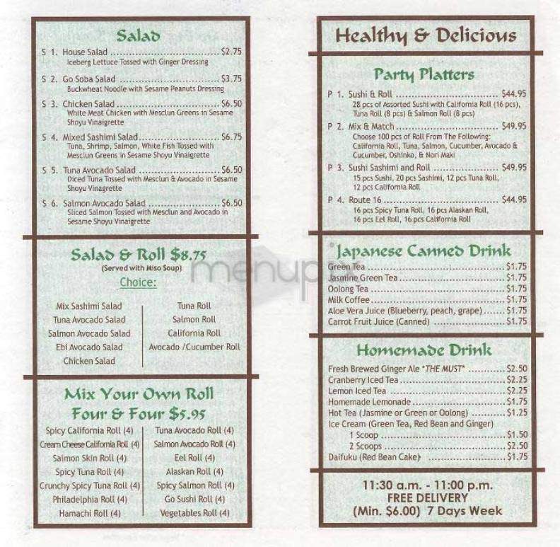 Go Sushi - New York, NY menu_pic