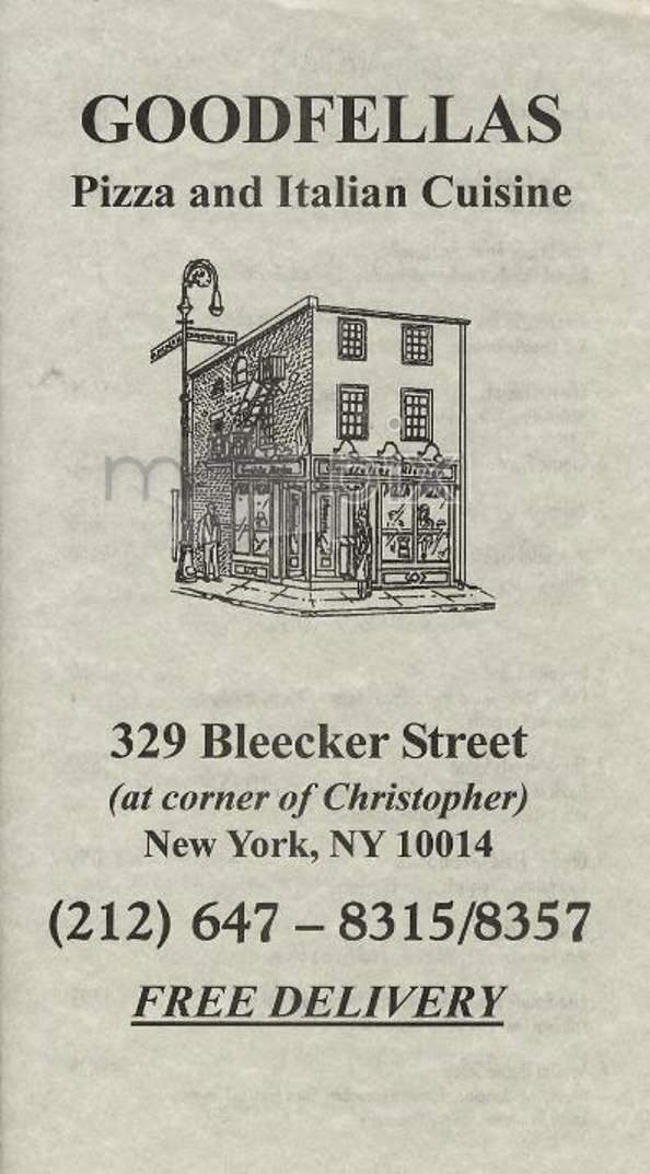 Goodfellas Kitchen - New York, NY menu_pic