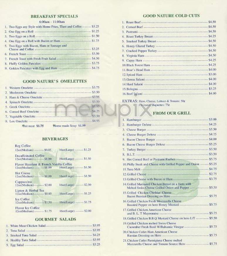 Good Nature Deli - New York, NY menu_pic