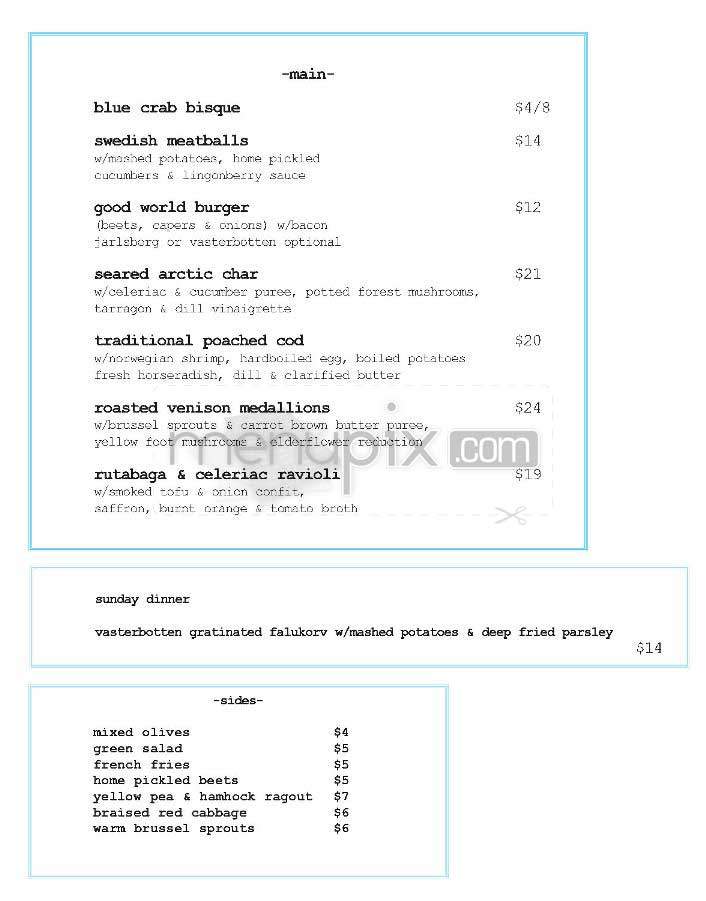Good World Bar & Grill - New York, NY menu_pic