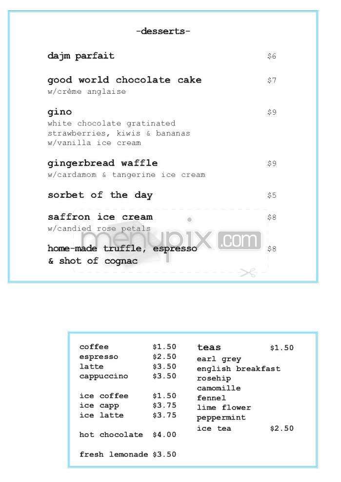 Good World Bar & Grill - New York, NY menu_pic