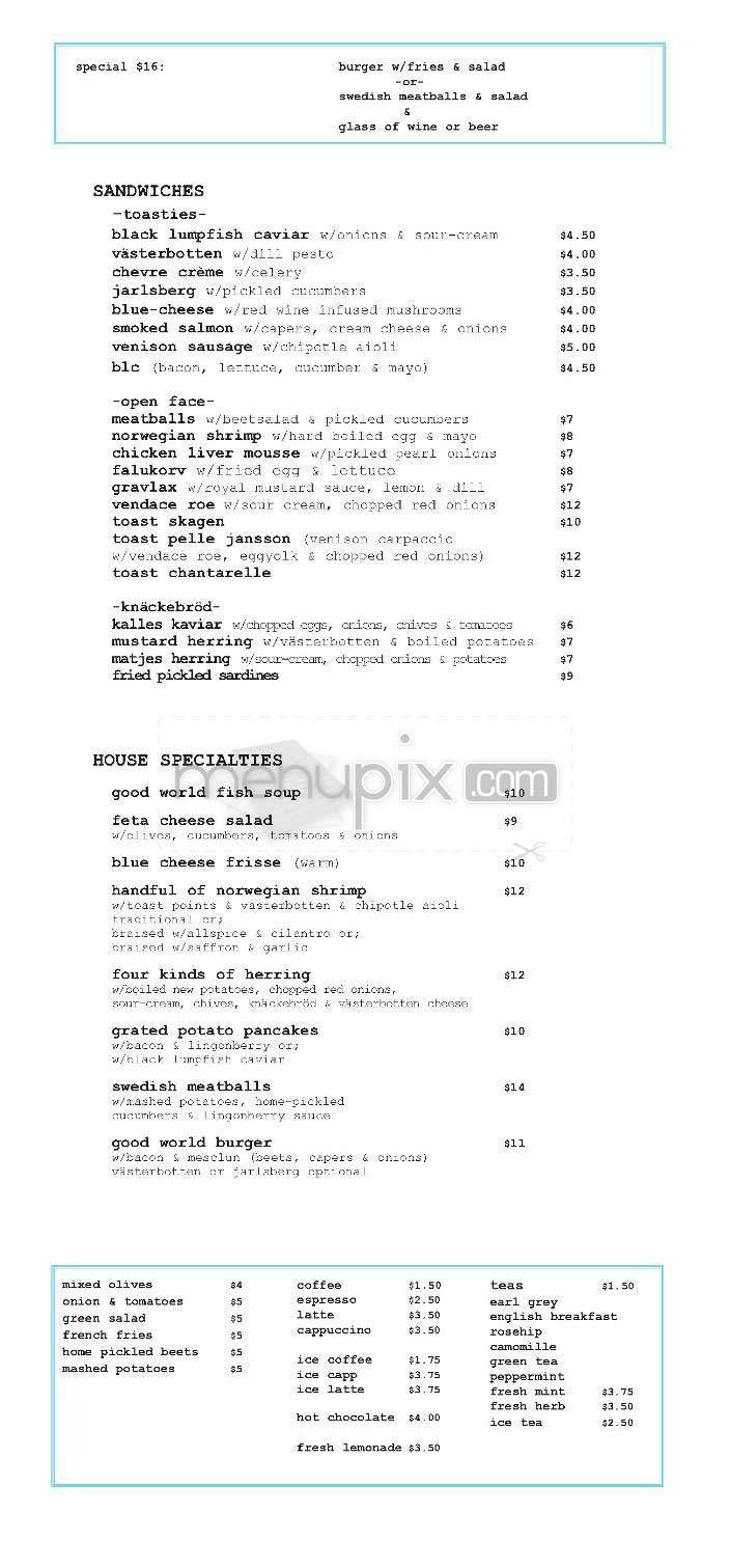 Good World Bar & Grill - New York, NY menu_pic