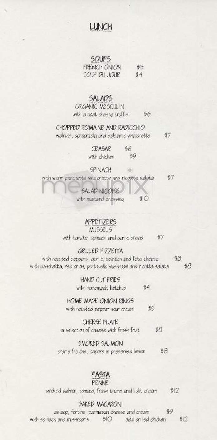 Greenwich Village Bistro - New York, NY menu_pic