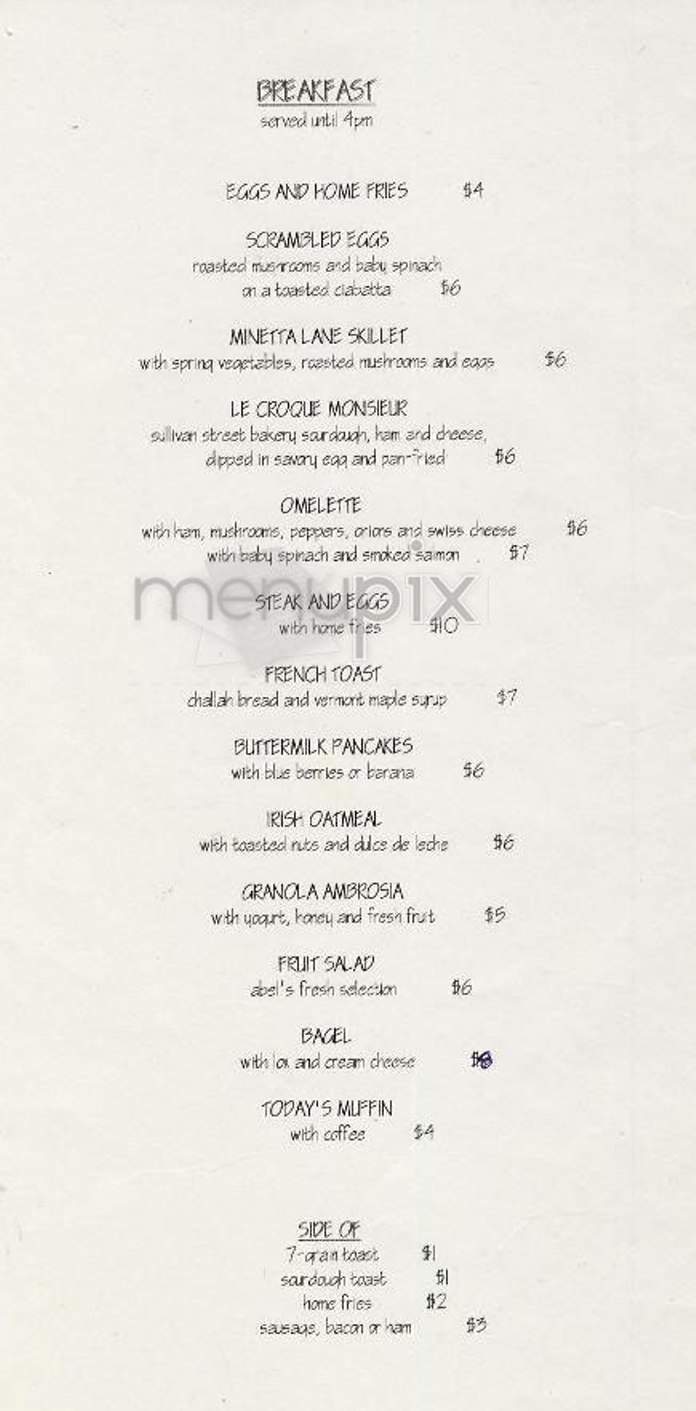 Greenwich Village Bistro - New York, NY menu_pic