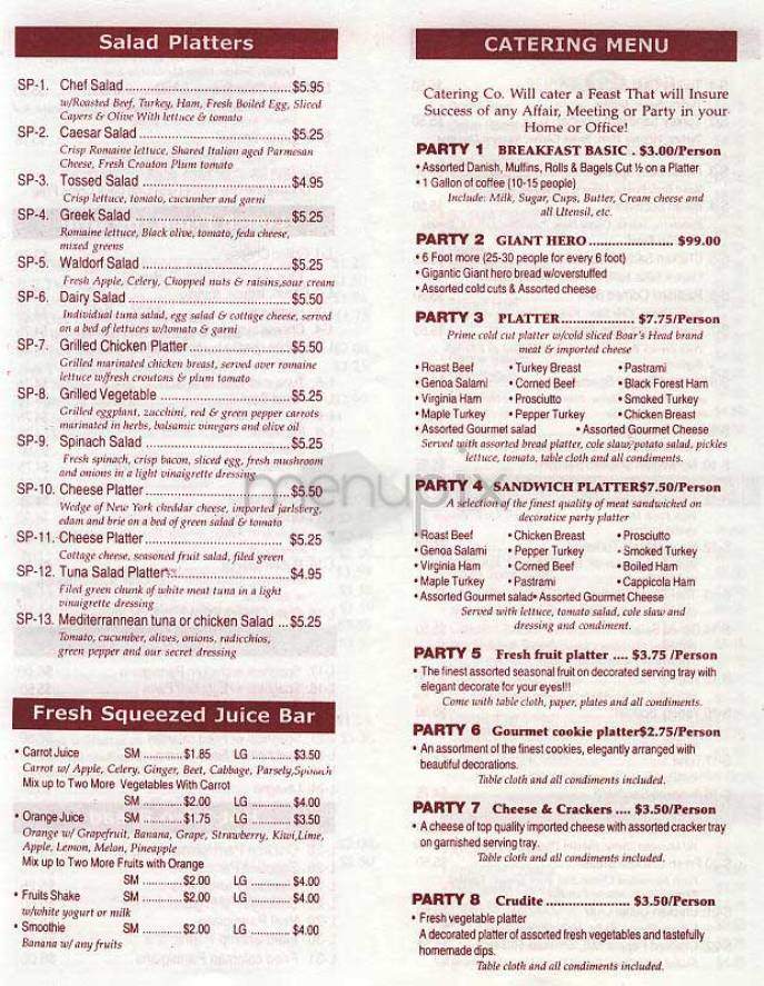 Grace Deli - New York, NY menu_pic
