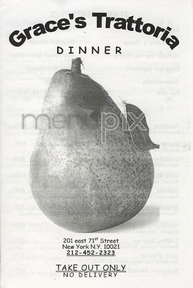 Grace's Trattoria Cafe & Grill - New York, NY menu_pic