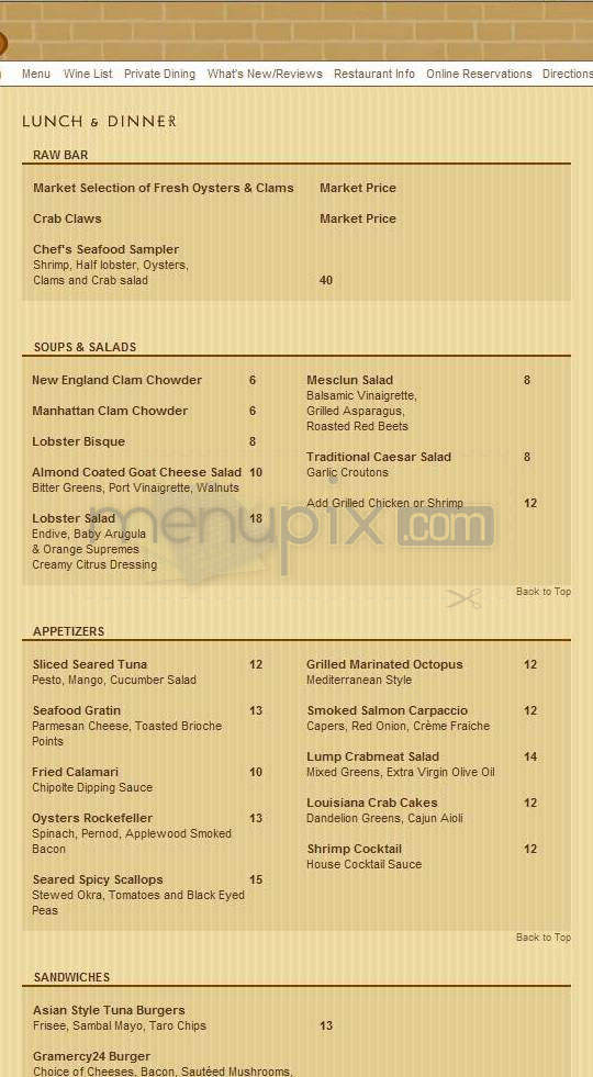 Gramercy 24 - New York, NY menu_pic