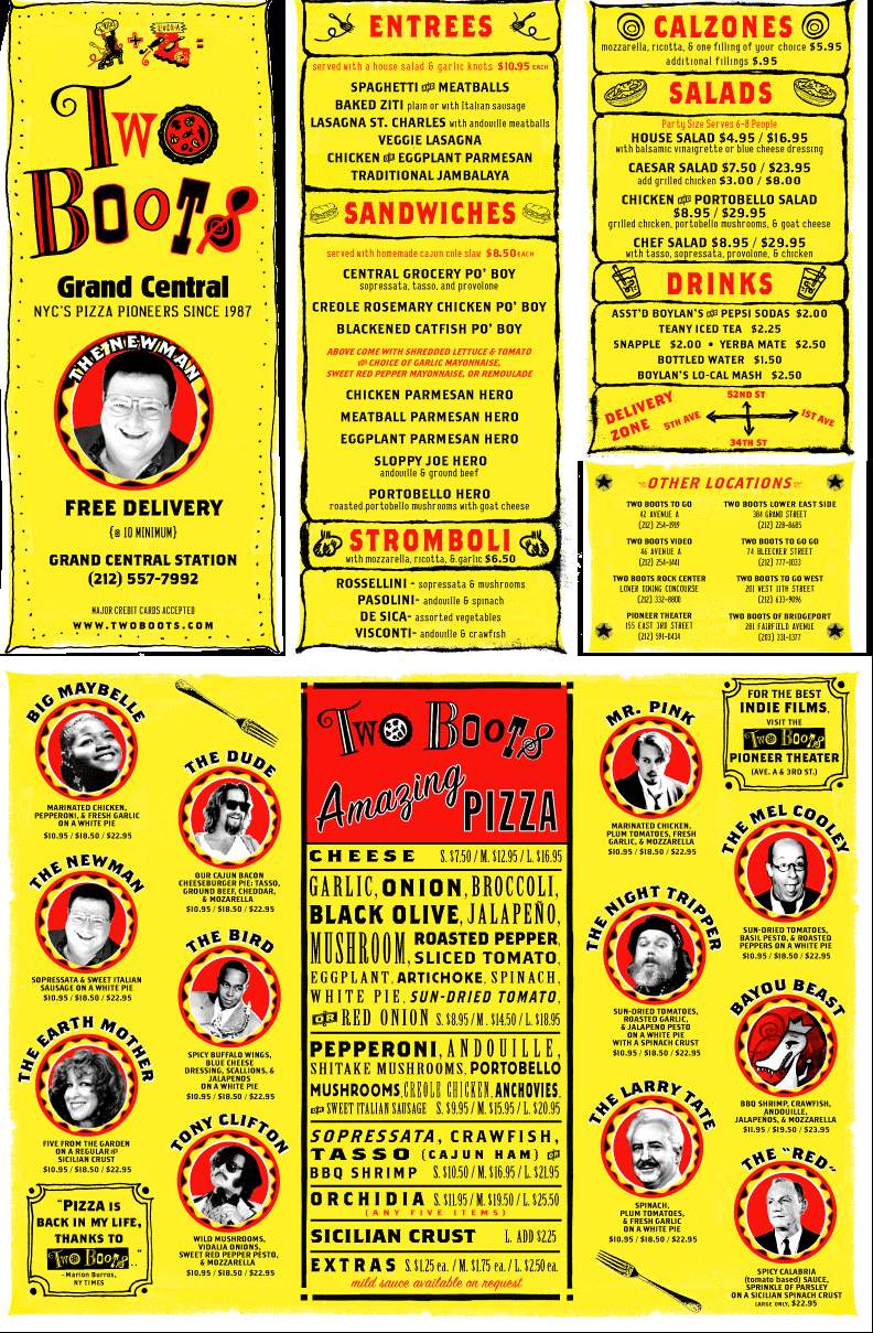 Two Boots - New York, NY menu_pic