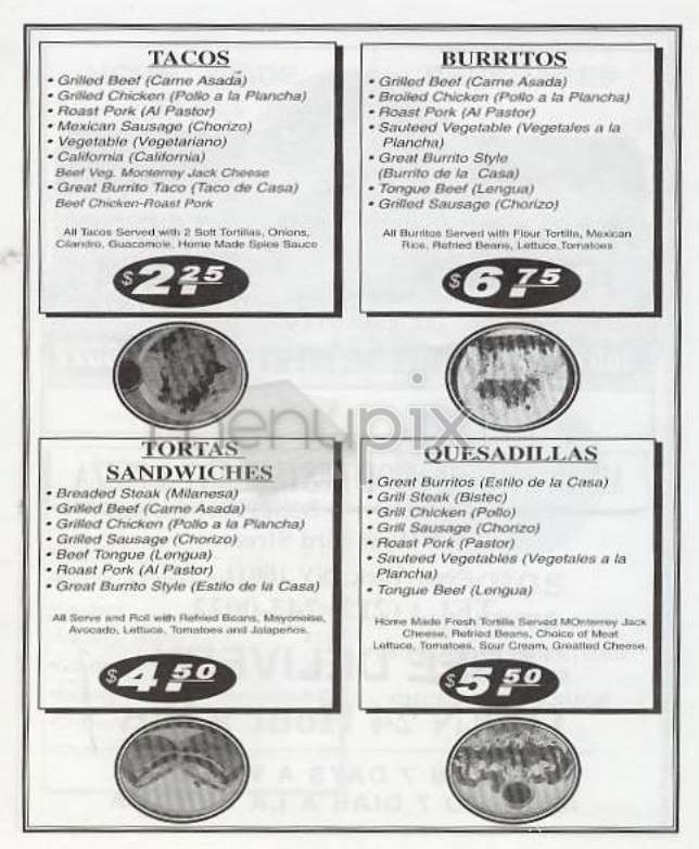 Great Burrito - New York, NY menu_pic