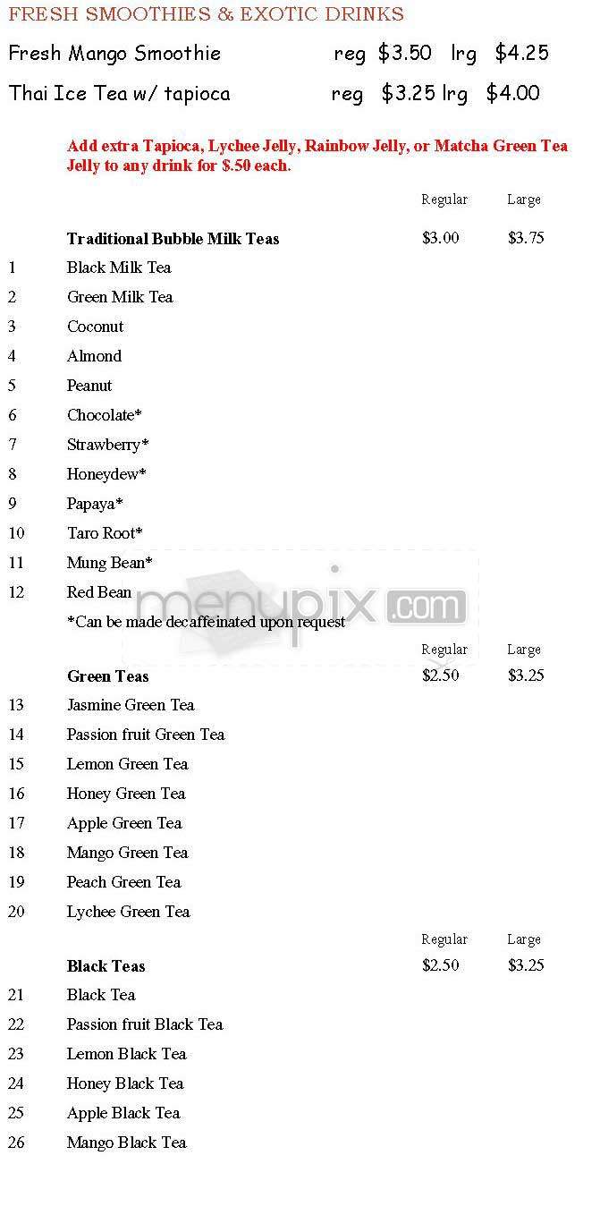 Green Tea Cafe - New York, NY menu_pic