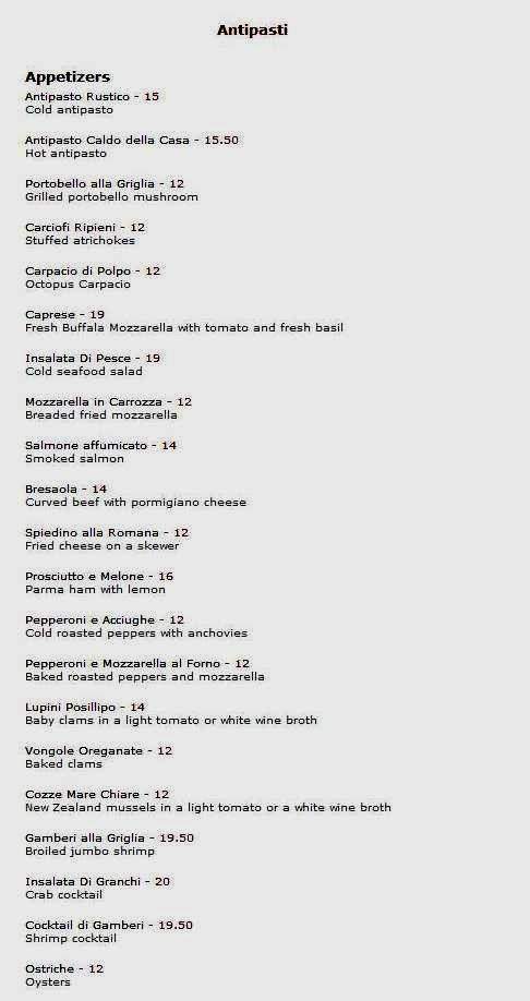 Grifone - New York, NY menu_pic