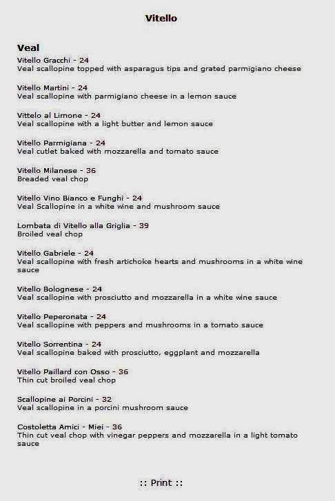 Grifone - New York, NY menu_pic