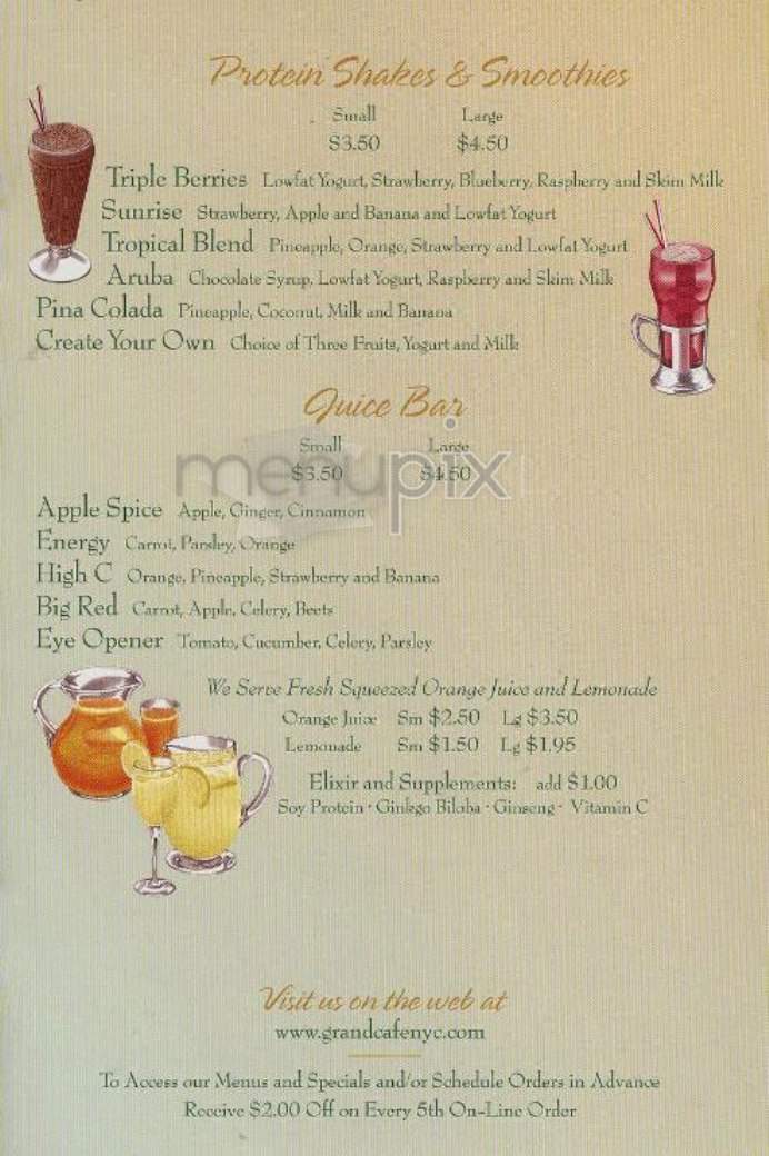 Grand Cafe Trendy Cafe - New York, NY menu_pic