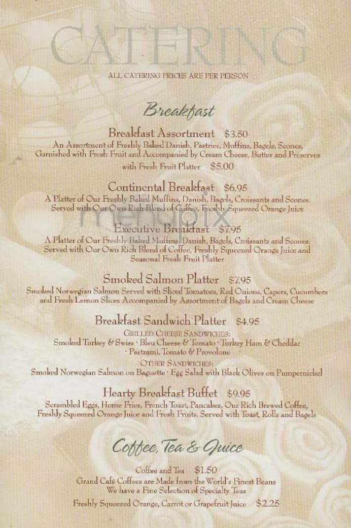 Grand Cafe Trendy Cafe - New York, NY menu_pic