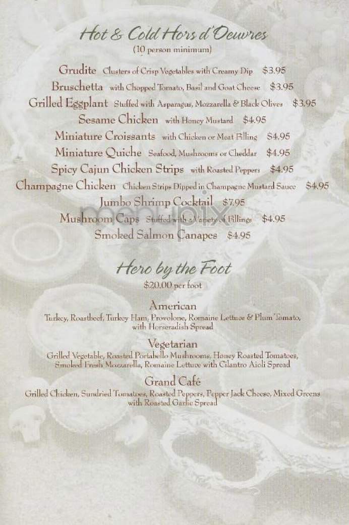 Grand Cafe Trendy Cafe - New York, NY menu_pic