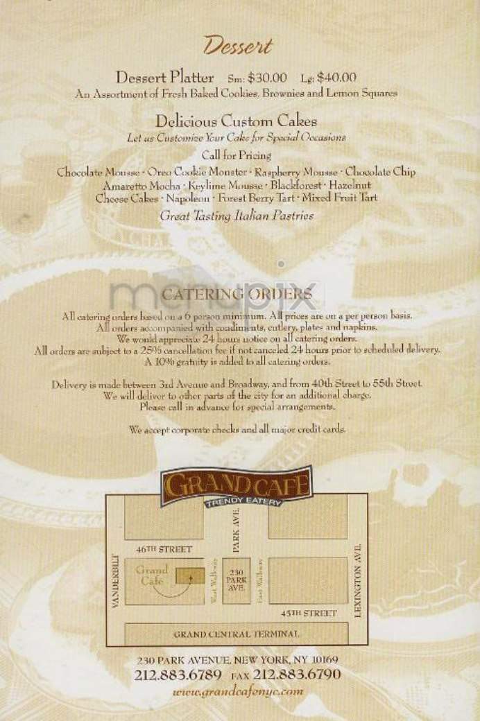 Grand Cafe Trendy Cafe - New York, NY menu_pic