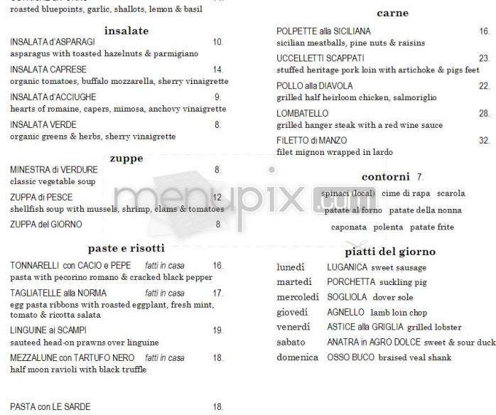 Gusto Ristorante e Bar Americano - New York, NY menu_pic
