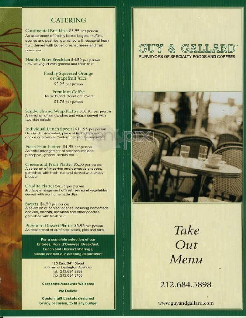 Guy & Gallard - New York, NY menu_pic