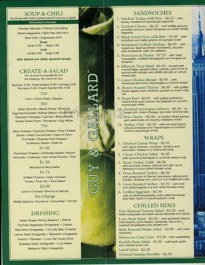 Guy & Gallard - New York, NY menu_pic