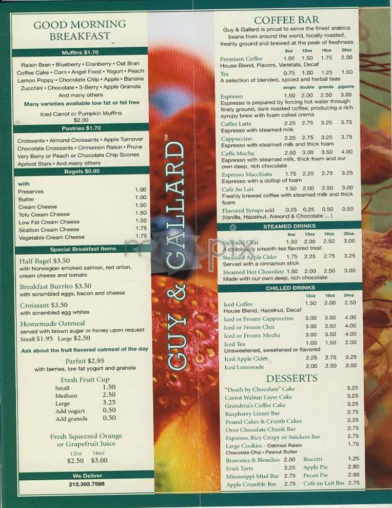 Guy & Gallard - New York, NY menu_pic