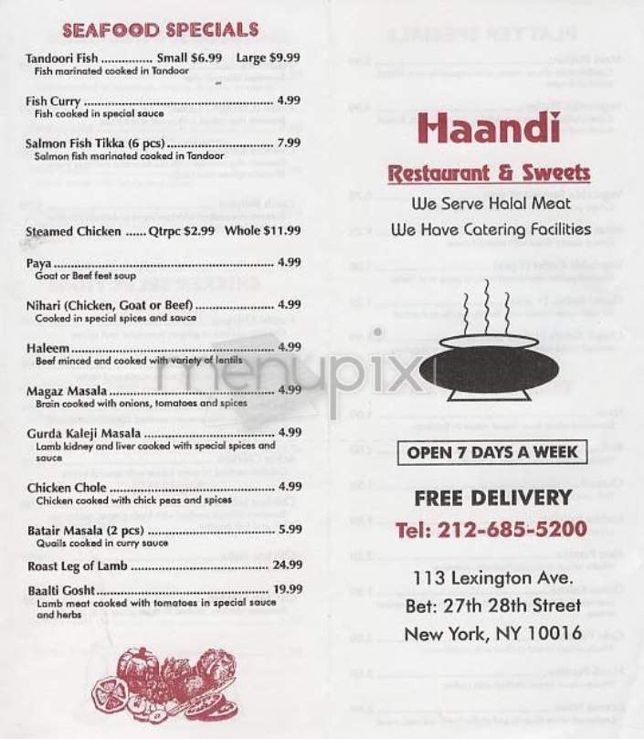 Haandi - New York, NY menu_pic