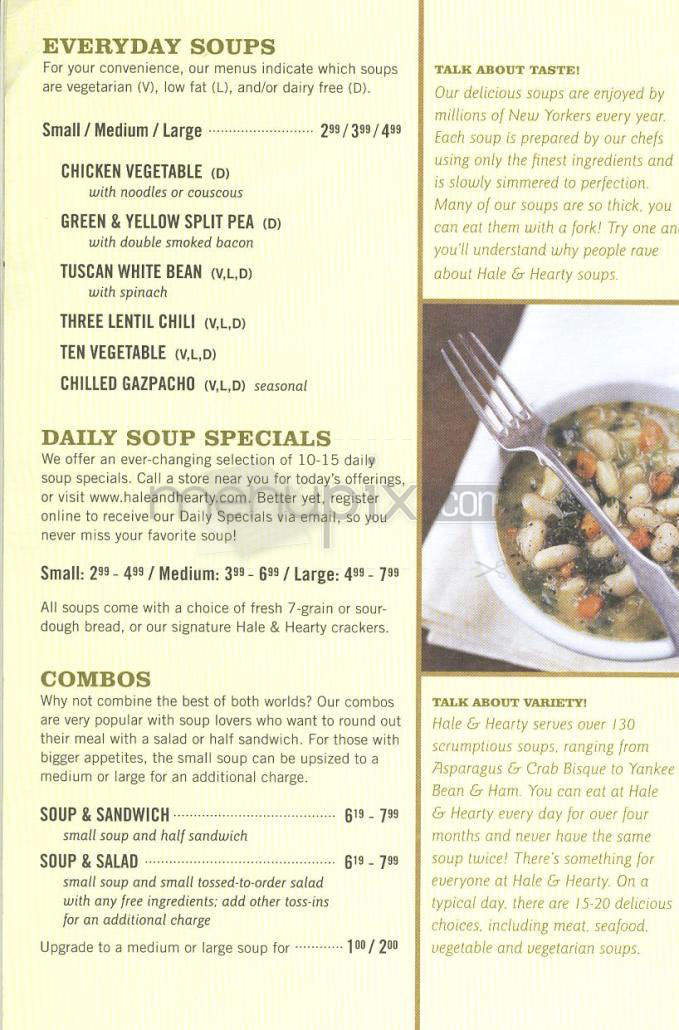 Hale and Hearty - New York, NY menu_pic