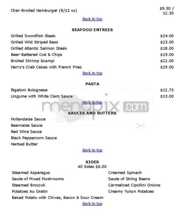 Harry's At Hanover Square - New York, NY menu_pic