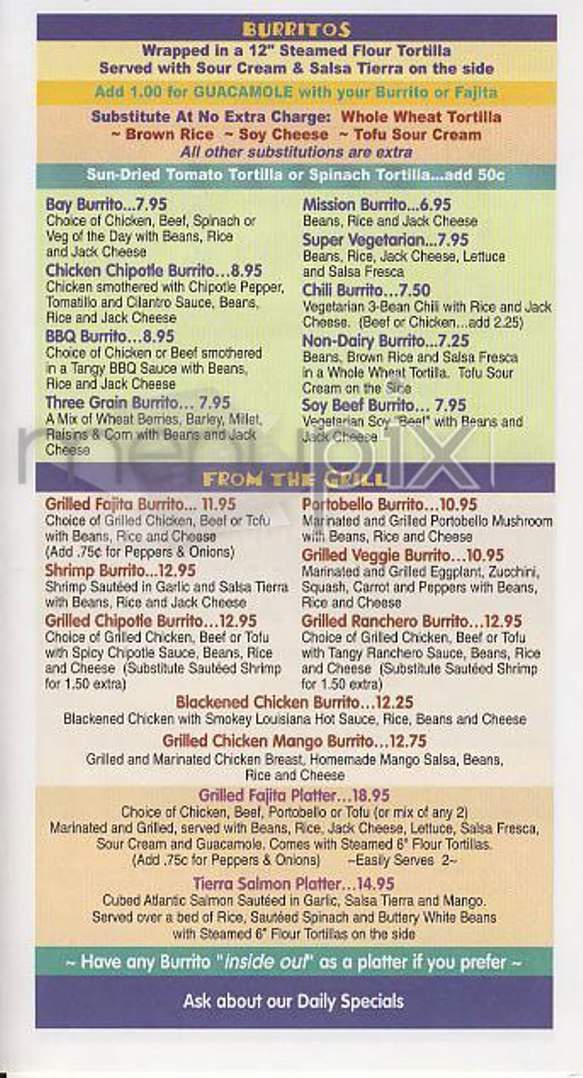 Harry's Burritos - New York, NY menu_pic