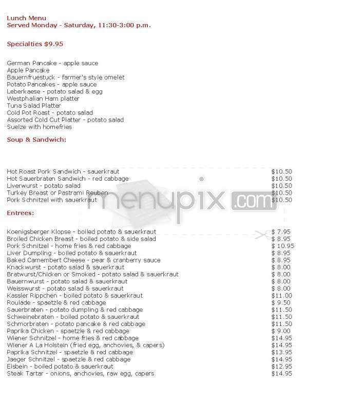 Heidelberg - New York, NY menu_pic