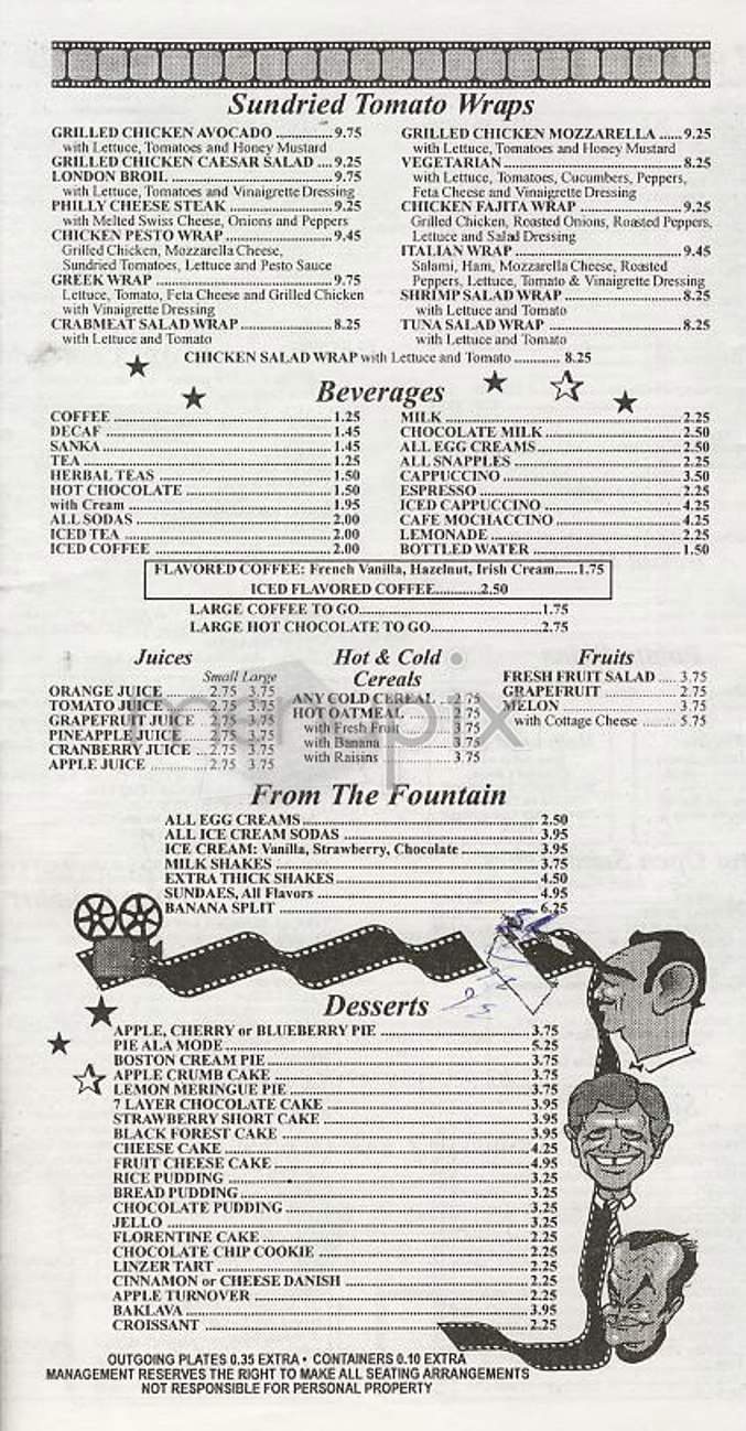 Hollywood Diner - New York, NY menu_pic