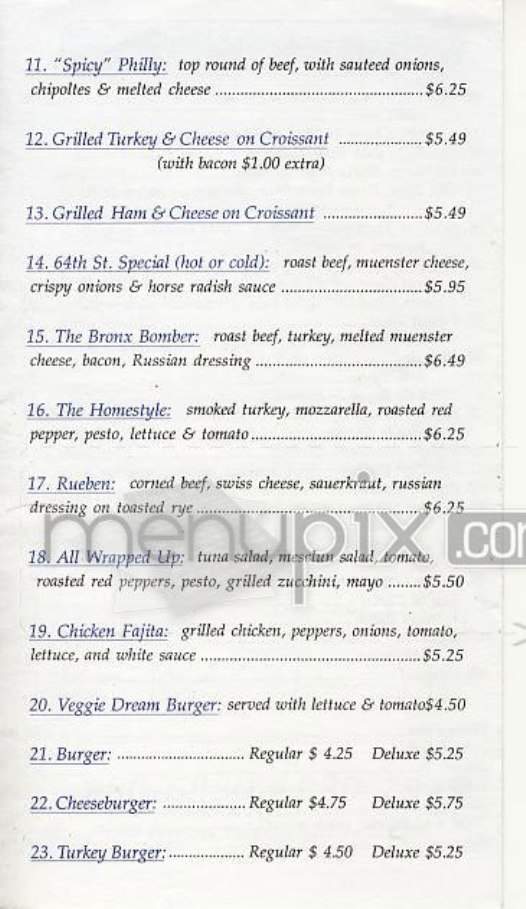 Homestyle Deli - New York, NY menu_pic
