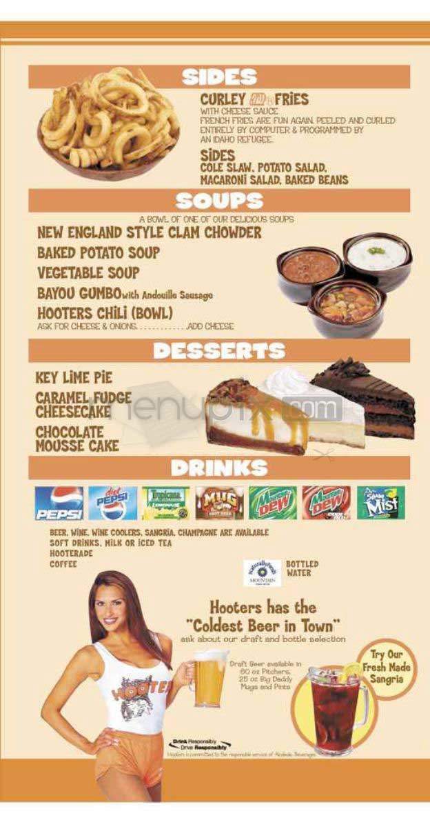 Hooters - New York, NY menu_pic