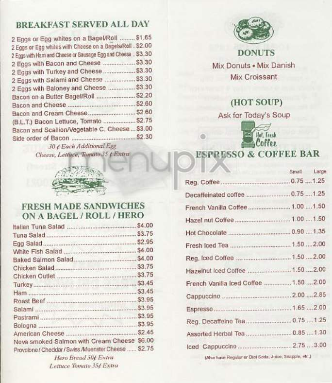 Hot & Tasty Bagel & Deli - New York, NY menu_pic