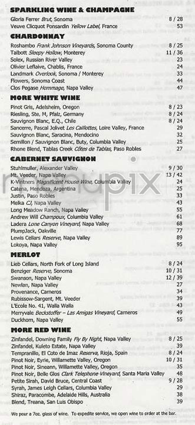 Houston's - New York, NY menu_pic